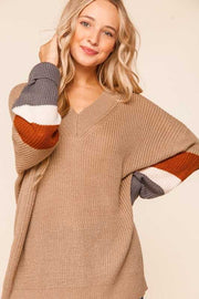 23 CP-N {Running Hot} Mocha Colored Sleeve Sweater SALE!! PLUS SIZE XL 2X 3X