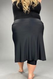 SWIM-M {Calypsa Skort} Black Long Swim Skort EXTENDED PLUS SIZE 3X 4X 6X