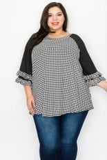 30 CP- Z {Create Beauty} Black Herringbone Top CURVY BRAND!!!  EXTENDED PLUS SIZE 4X 5X 6X