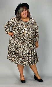 60 PQ-Z {Any Questions} Leopard Print Tiered Dress EXTENDED PLUS SIZE 3X 4X 5X