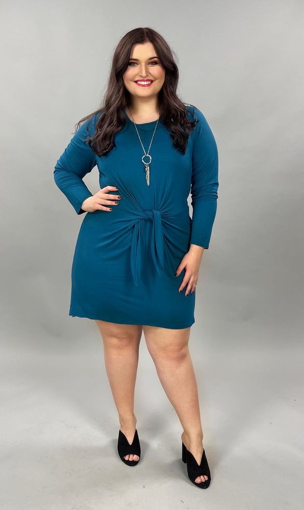 SLS-G  {All Is Well} Marine Blue Dress With Front Tie Detail