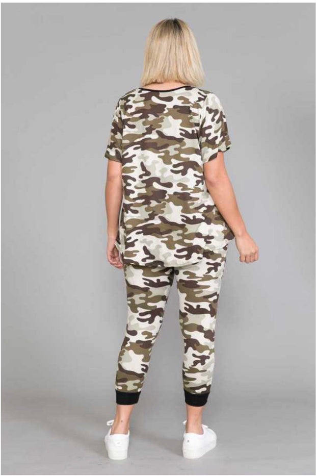 63 SET-G {Camo Fanatic} Camouflage Printed Lounge Wear EXTENDED PLUS SIZE 4X 5X 6X