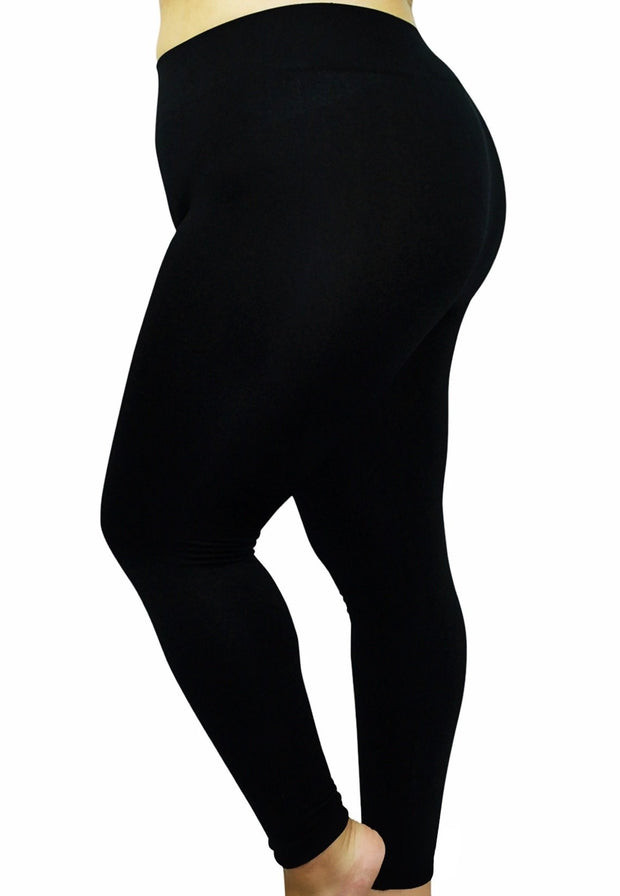 LEG-10 {Soft Haven} Black Full Length Leggings  3X/5X