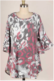 16 PQ-D {Love For You}  ***FLASH SALE*** Grey Mauve Printed Tunic PLUS SIZE XL 2X 3X