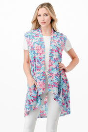 31 OT-A {Inner Sweetness}  SALE!! Mint Fuchsia Printed Vest PLUS SIZE 1X 2X 3X