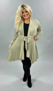 41 OT-E {Enamored With You} Taupe Tie Front Cardigan SALE!! PLUS SIZE XL 2X 3X