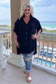 20 SSS-W {Love The Journey} Black Hi/Low Tunic PLUS SIZE 1X 2X 3X