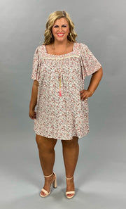 64 PSS-E {Casual Commute} "UMGEE" SALE! Ivory Floral Dress PLUS SIZE XL 1XL 2XL