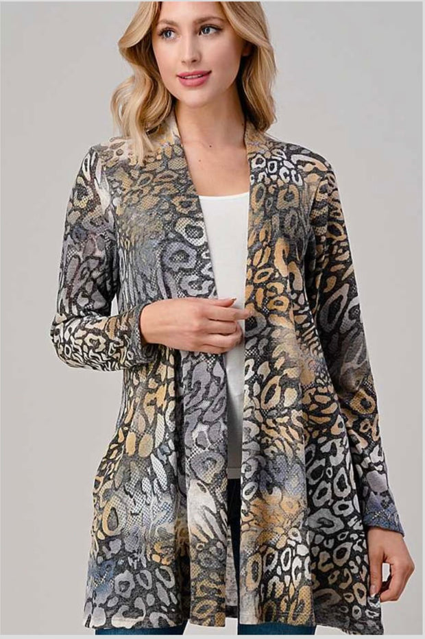 91 OT-E {Screenshot This} Lavender/Gray Snake Skin Cardigan SALE!! PLUS SIZE 1X 2X 3X