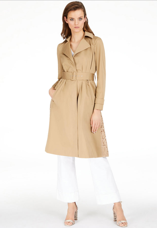 OT-A  M-109 {INC} Lace Back Trench Coat Retail $159.50!