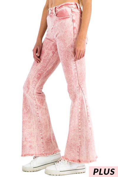 LEG-59   {Fashion Story} Pink Vintage Bell Bottom Jeans PLUS SIZE 1X 2X 3X
