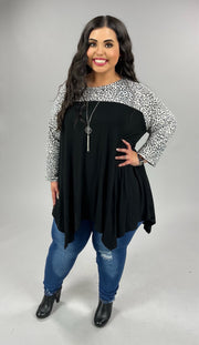 99 CP-A {New Reputation} Leopard/Black Tunic EXTENDED SIZES 3X 4X 5X 6X
