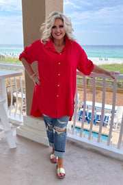 20 SSS-U {Love The Journey} Red Hi/Low Tunic PLUS SIZE XL 2X 3X