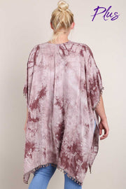 69 OT-F {Color Me Crazy}  Acid Washed Plum Cardigan PLUS SIZE 1X/2X  2X/3X