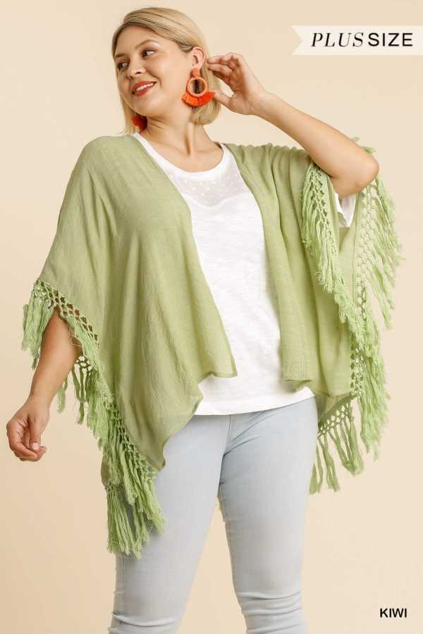 73 OT-A {Hippy At Heart} UMGEE Kiwi ***SALE***Green Kimono Plus Size XL/1X 1X/2X