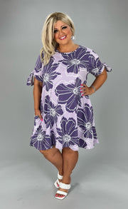 30 PSS-P {New Blooms} Lavender ***SALE***Floral Dress with Pockets PLUS SIZE 1X 2X 3X