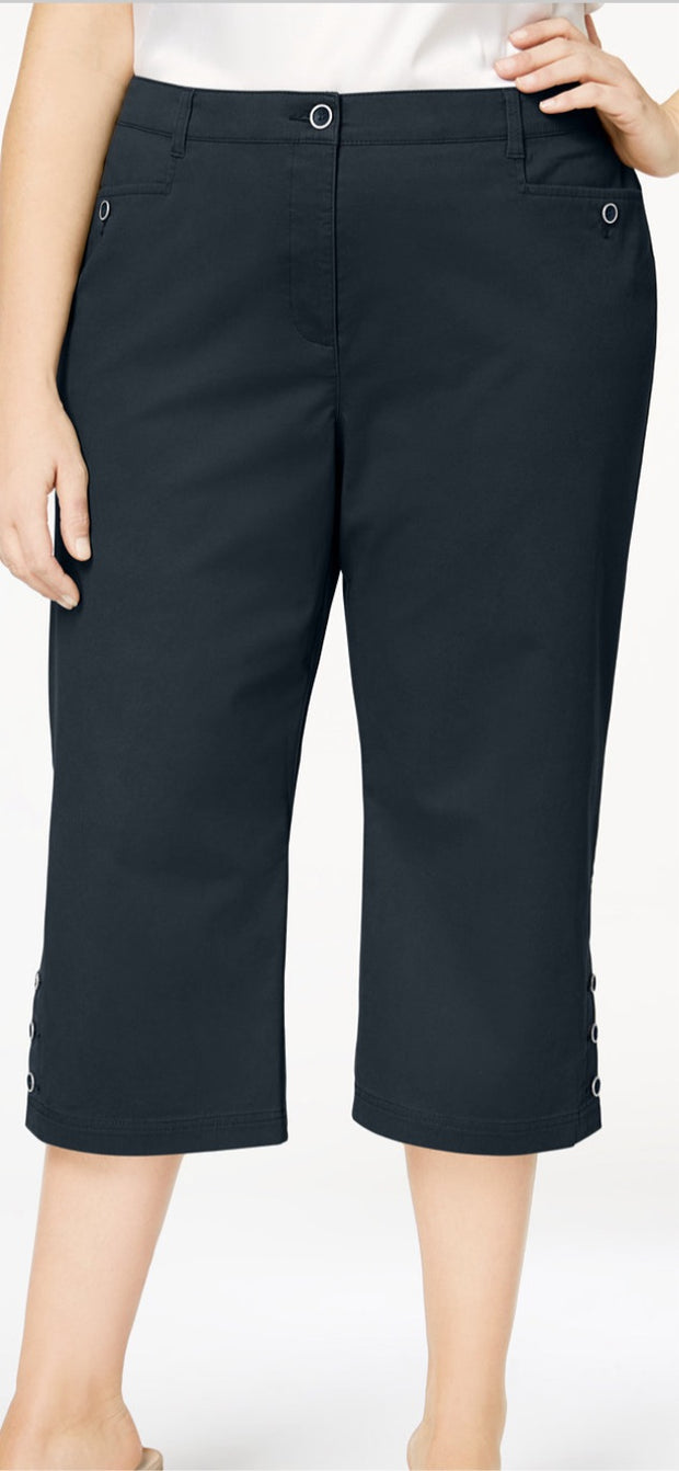 BT-R  M-109 {Karen Scott} Dark Navy ***SALE*** Capri Pants Retail €46.50***FLASH SALE***PLUS SIZE 16W