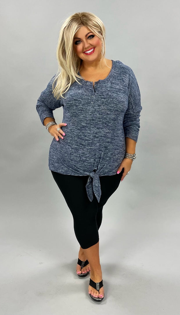 SLS-V {Just Like That} "UMGEE" Heathered Blue Top ***FLASH SALE***