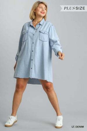 93 OT-B {My Fav Denim} "Umgee" Light Denim Jacket PLUS SIZE XL 1X 2X