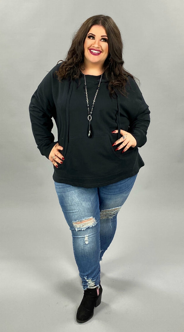 19 HD-B {Turning Heads} ***FLASH SALE***Black Hoodie PLUS SIZE XL 2X 3X