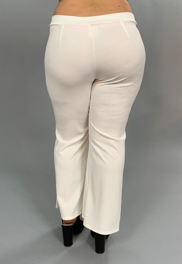 BT-Q "Embrace Elegance" Ivory Pants With Bow Front Detail PLUS SIZE ***FLASH SALE***