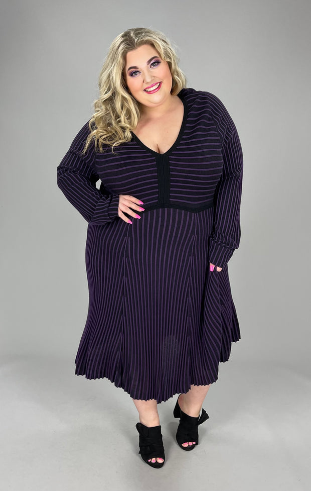 LD-R  "BLACK/PURPLE' SWEATER DRESS**