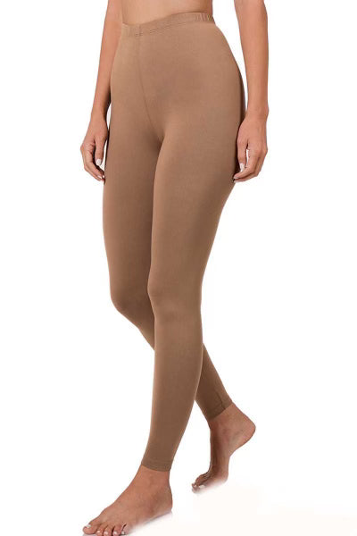 BIN 98 {Leg Up} Mocha Microfiber Full Length Leggings PLUS SIZE 1X 2X 3X