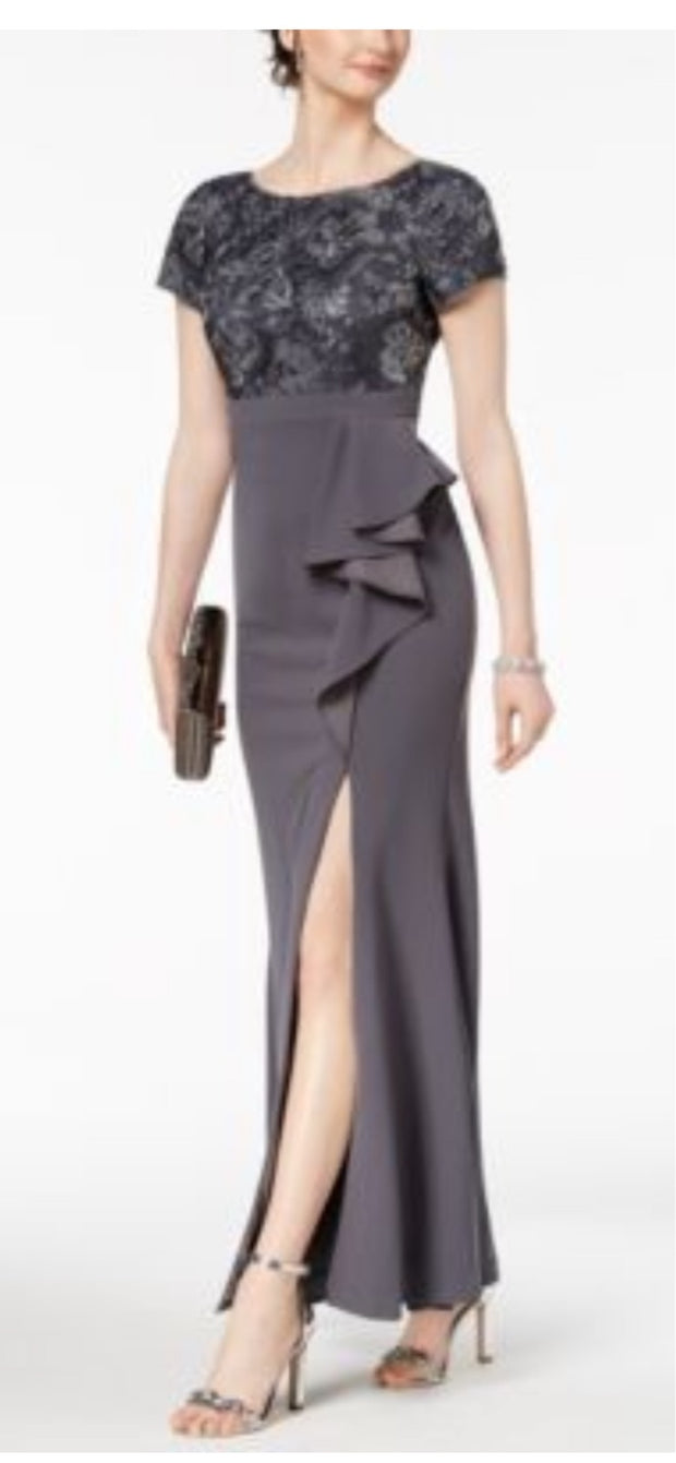 LD-H M-109 {Adrianna Papell} Gray Gown Retail €189.00 PLUS SIZE 20W