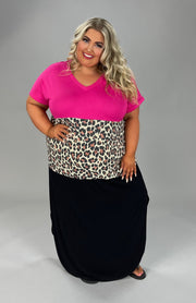 LD-I {Thinking Of Leopard} Fuchsia Leopard Dress PLUS SIZE 1X 2X 3X