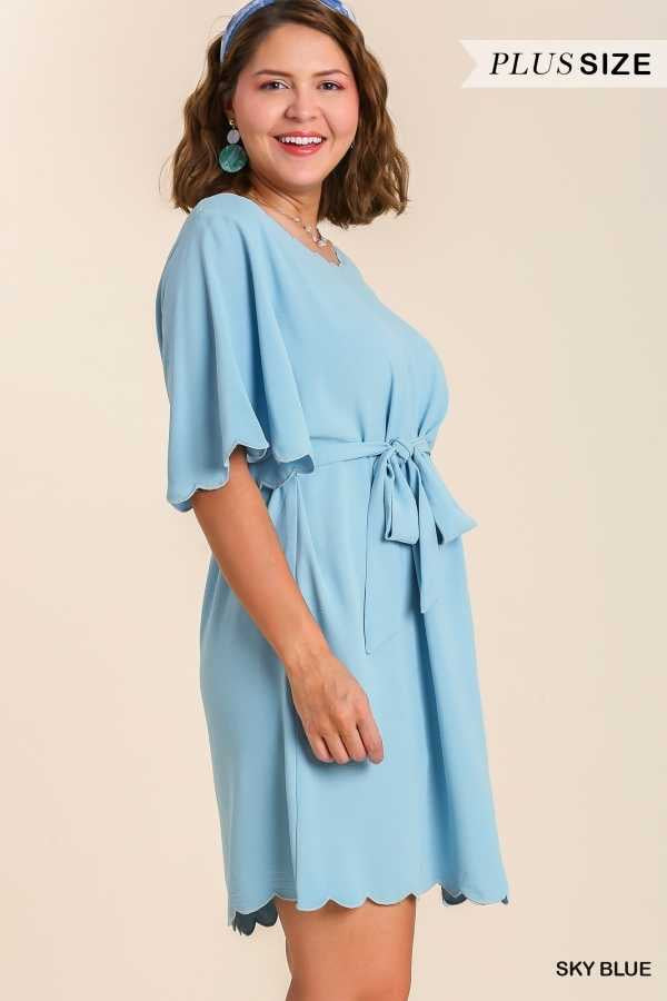 50 SSS-B {Sweet Sophisticate} Umgee Sky Blue Dress PLUS SIZE XL 1X 2X