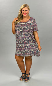 64 PSS-U {Casual Commute} "UMGEE" SALE! Navy Floral Dress PLUS SIZE XL 1XL 2XL