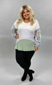 22 CP-E {Tonight & Always} Lavender Snake Sleeve Top PLUS SIZE XL 2X 3X