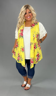 11 OT-M {Stroll Pretty} Yellow Floral SALE!!!Vest PLUS SIZE 1X 2X 3X