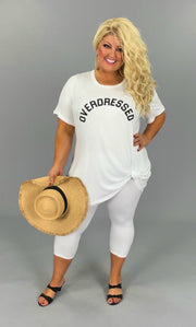 77 GT {OVERDRESSED} White V-NECK Graphic Tee CURVY BRAND!! EXTENDED PLUS SIZE 3X 4X 5X 6X