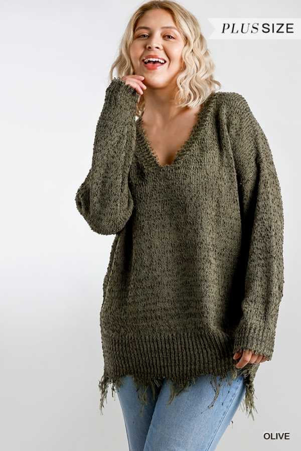 41 SLS-A  {Life of Luxury} "UMGEE" Green Sweater SALE!! PLUS SIZE XL 1X 2X