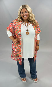 63 OT-E {Fashionista} SALE!!  Multi Print Sheer Kimono PLUS SIZE XL 2X 3X