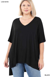 19 SSS-D {Feeling Carefree} BLACK ***Sale***Solid Top PLUS 1X, 2X, 3X