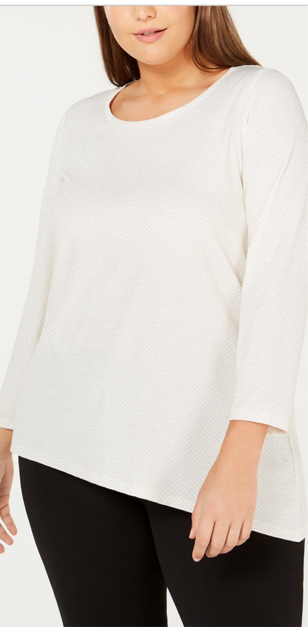 PLS-A  M-109 {Calvin Klein} Ivory Metallic Top Retail €69.50 ***FLASH SALE***