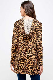 22 OT-P {Hold On Tight} Leopard Hooded Cardigan PLUS SIZE XL 2X 3X