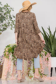 11 PQ-B {My Favorite Place} Leopard Hi/Low Tunic PLUS SIZE XL 2X 3X