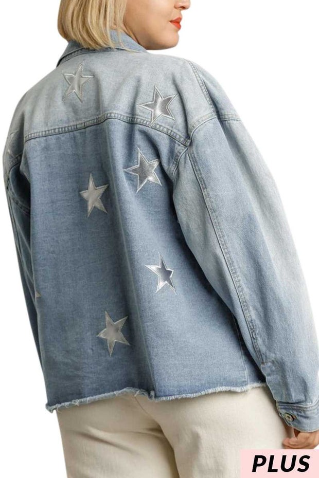 41 OT-A {Mega Star} "UMGEE" Light Blue Denim Jacket SALE!! PLUS SIZE XL 1X 2X