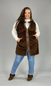 OT-E {A Thing Of Beauty} Brown Velour with Zip Front Vest