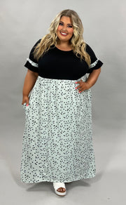 LD-A {On Speed Dial} Black Lt. Gray Print Dress PLUS SIZE 1X 2X 3X