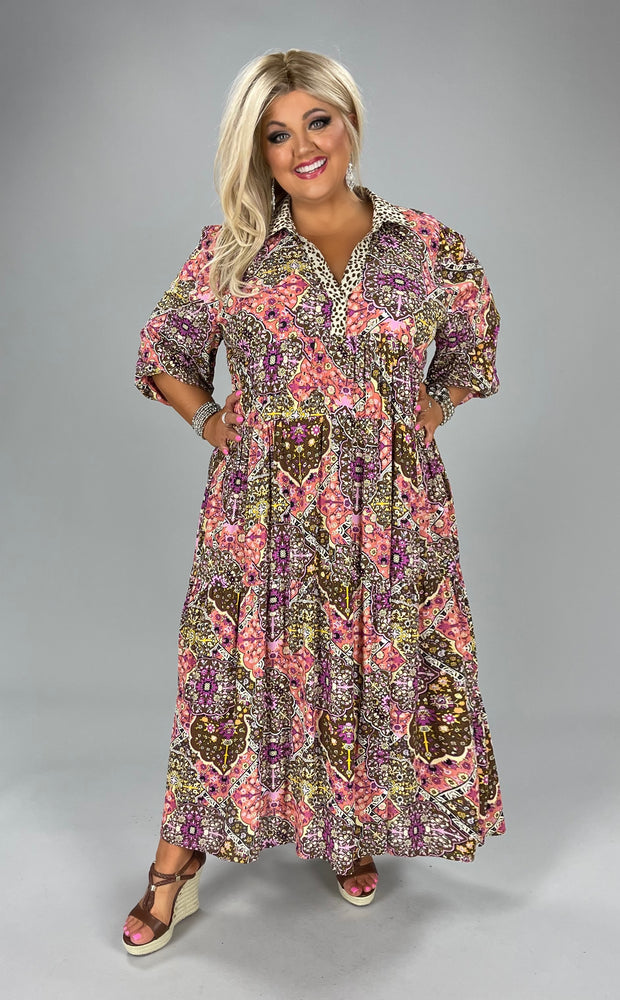 LD-A {Soft Spot}  UMGEE Dusty Plum SALE!! Mix Tiered Dress PLUS SIZE XL 1X 2X