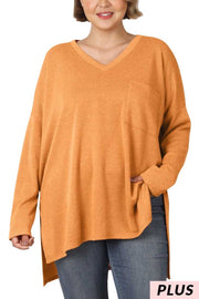 94 SLS-P {All On You} Butter Orange Melange Jacquard Top SALE!!! PLUS SIZE 1X 2X 3X