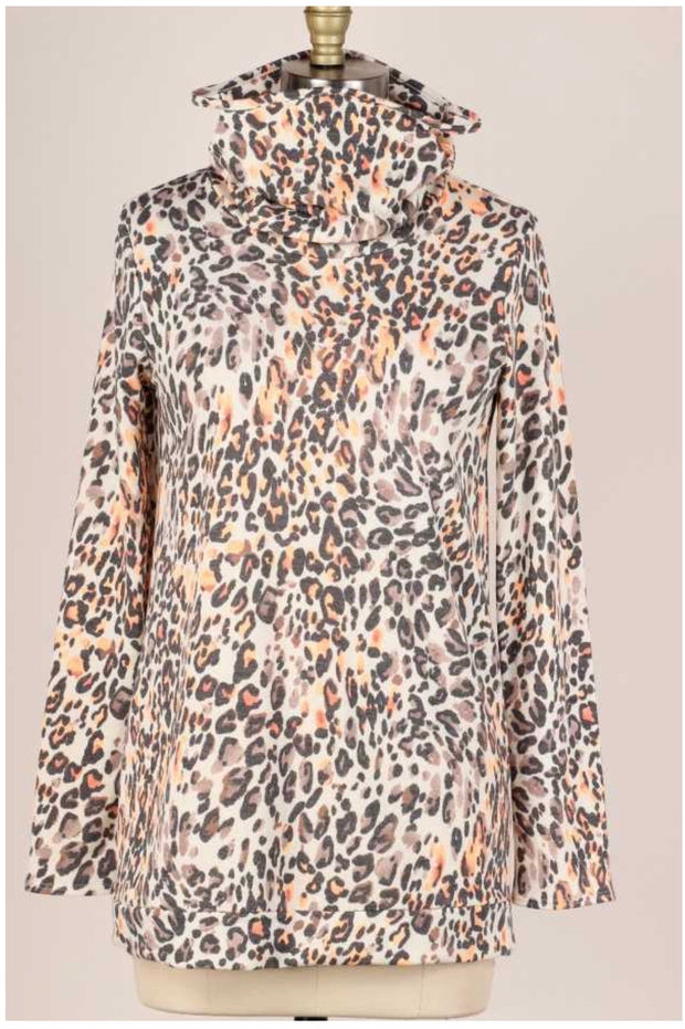 16 PLS-K {Burning Skies} ***FLASH SALE***Brown Orange Leopard Mask Top *SALE!!* PLUS SIZE XL 2X 3X