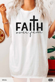 11 GT-B {Faith Over Fear} White SALE!! Graphic Top PLUS SIZE 1X 2X 3X