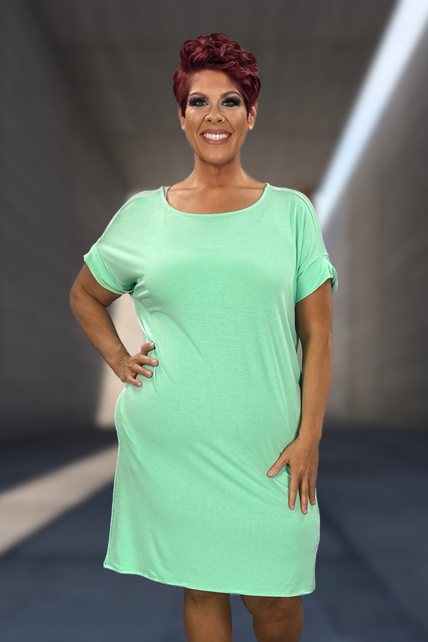 33 SSS-A {Mint 4 You} Green Mint Dress With Pockets PLUS SIZE 1X 2X 3X SALE!!!!