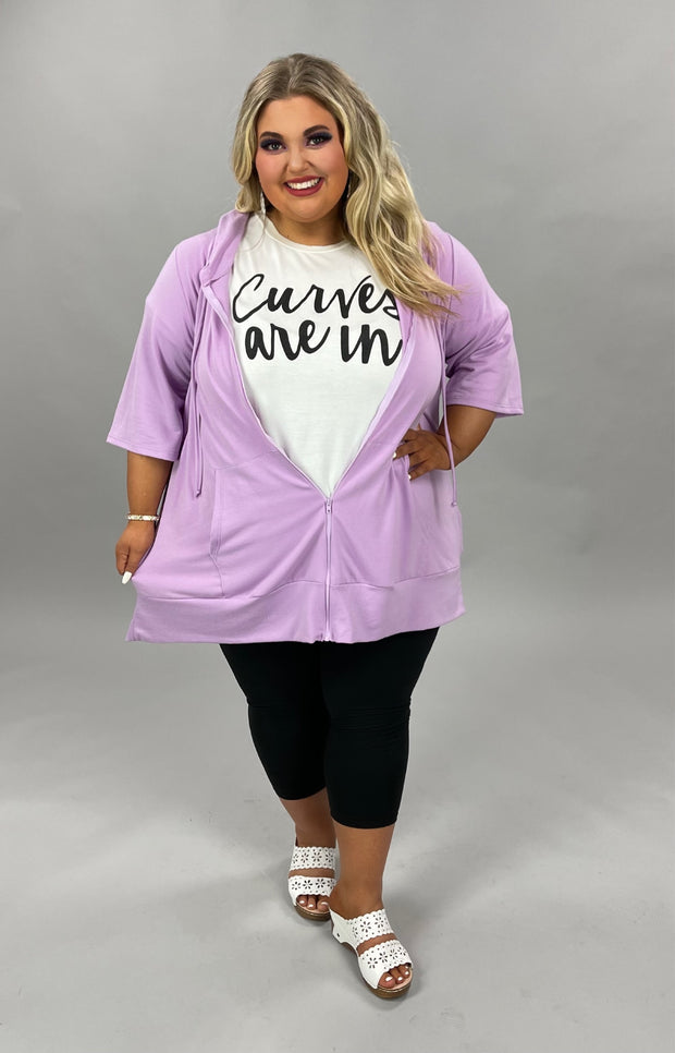 89 OT-G {Paint the Town} LILAC French Terry Hoodie CURVY BRAND!! EXTENDED PLUS SIZE 3X 4X 5X 6X