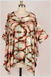 82 PSS-C {The One} Seafoam/Mauve Tunic***SALE*** PLUS SIZE 1X/2X  2X/3X